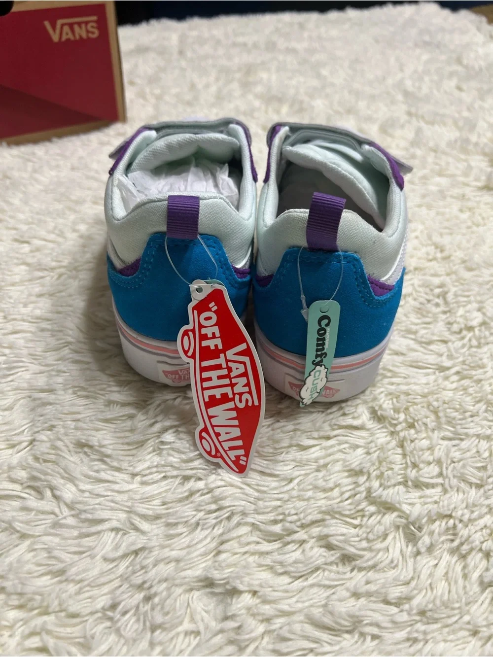 Vans Kids Colorblock Velcro Sneakers - Pink, Purple, Teal, White